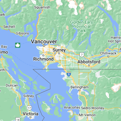 Map showing location of Surrey (49.106350, -122.825090)