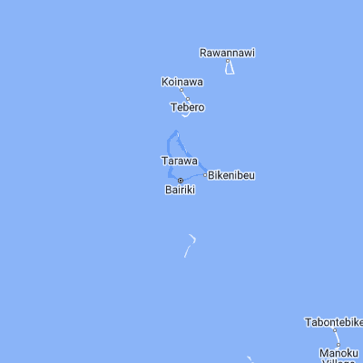 Map showing location of Tarawa (1.327800, 172.976960)