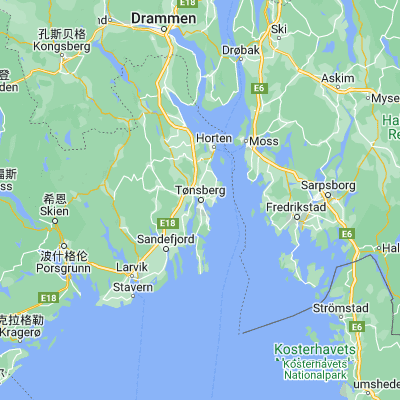 Map showing location of Tønsberg (59.267540, 10.407620)