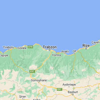 Map showing location of Trabzon (41.005000, 39.726940)