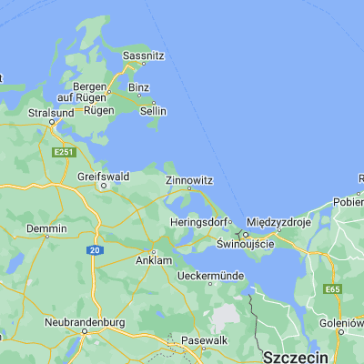 Map showing location of Trassenheide (54.100000, 13.866670)