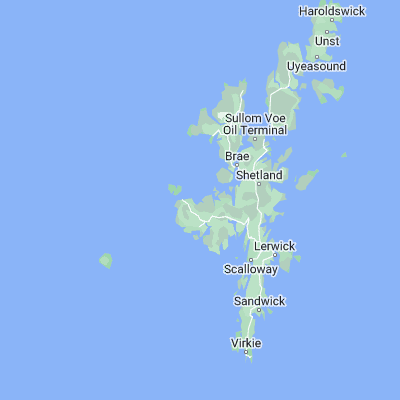 Map showing location of West Burra Firth (60.300000, -1.566670)