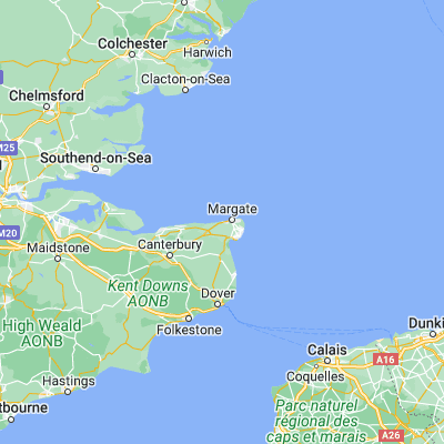 Map showing location of Westgate on Sea (51.382390, 1.336730)