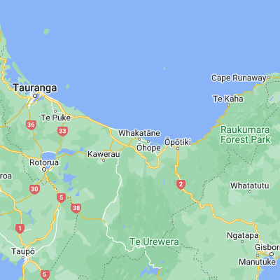 Map showing location of Whakatane (-37.958550, 176.985450)