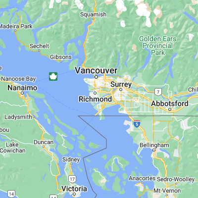 Map showing location of Woodwards Landing (49.121610, -123.089320)